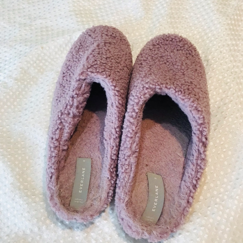 Everlane Women's Teddy Slipper Mule SlipOn Lavender Fleece Faux Fur - Picture 6 of 9